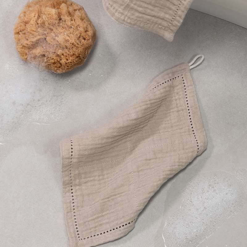 Sebra Washcloths - 3 pcs. - Seabreeze Beige