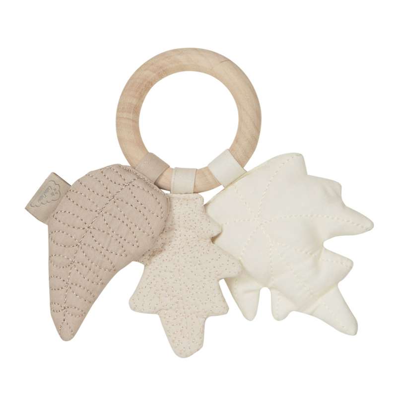 <tc>Cam Cam copenhagen</tc> Rattle - Leaf with Wooden Ring - Mix Natural