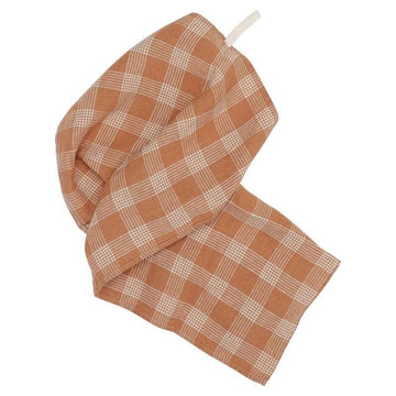 HAPS Nordic Dishcloth in European Linen - French Grid Terracotta/Nature