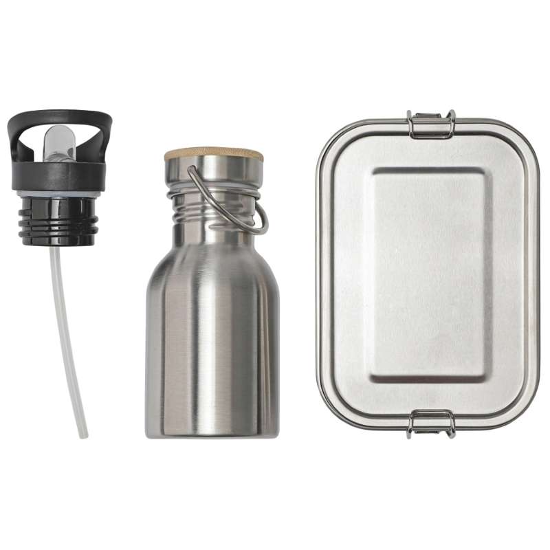 HAPS Nordic Lunch Set - Lunchbox and Water Bottle - Steel