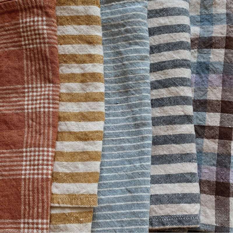 HAPS Nordic Dishcloth in European Linen - Marine Stripe Mustard/Nature