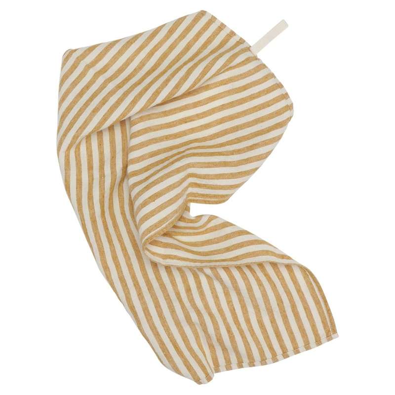 HAPS Nordic Dishcloth in European Linen - Marine Stripe Mustard/Nature