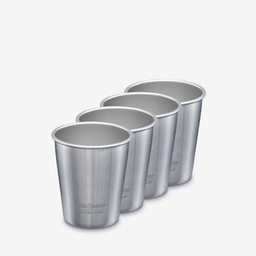 Klean Kanteen Stålkop - 296ml - 4-Pak - Brushed Stainless