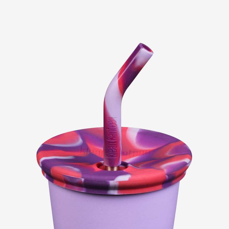 Klean Kanteen Kid's Cup m. Sippy- og Sugerørslåg - 296ml - Crocus Petal