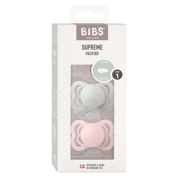 BIBS Supreme Smoczek - 2-pak - Rozm. 1 - Silikon - Haze/Blossom