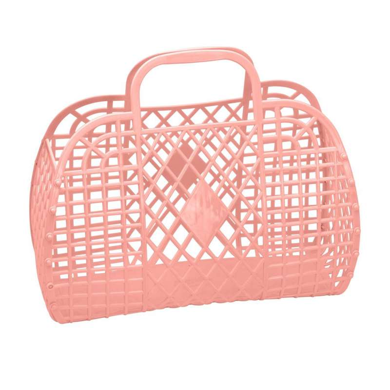 Sun Jellies Bolsa de Praia Retro Basket - Grande - Pêssego 