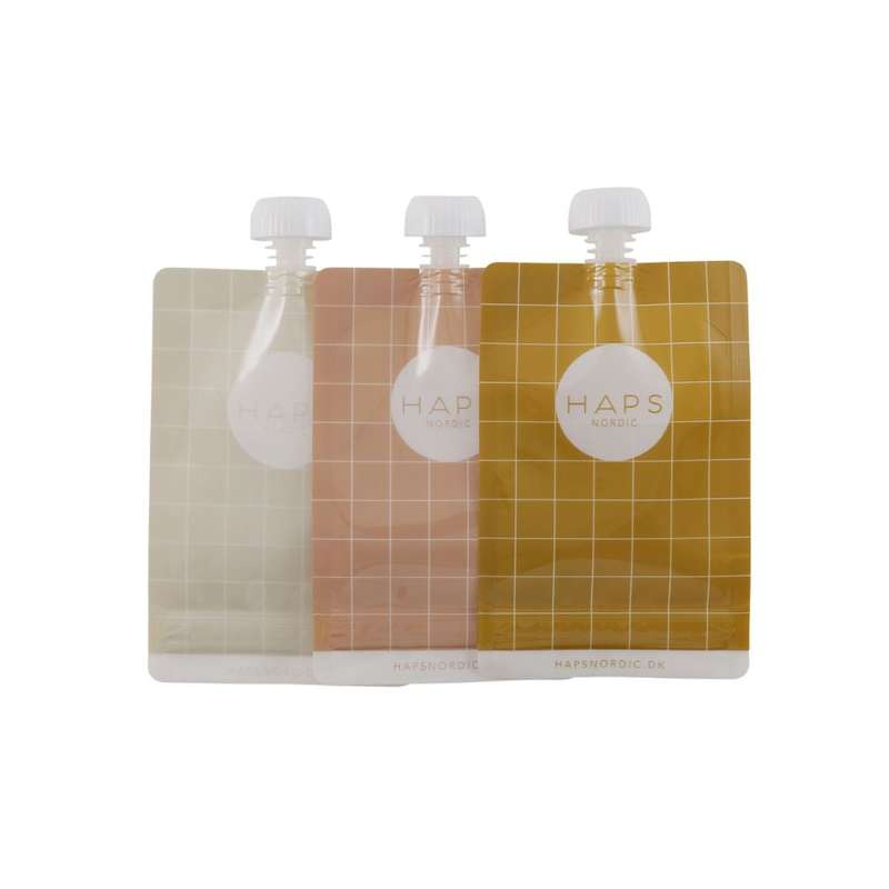 HAPS Nordic Sacs réutilisables pour smoothies - Lot de 3 - Vérification chaude