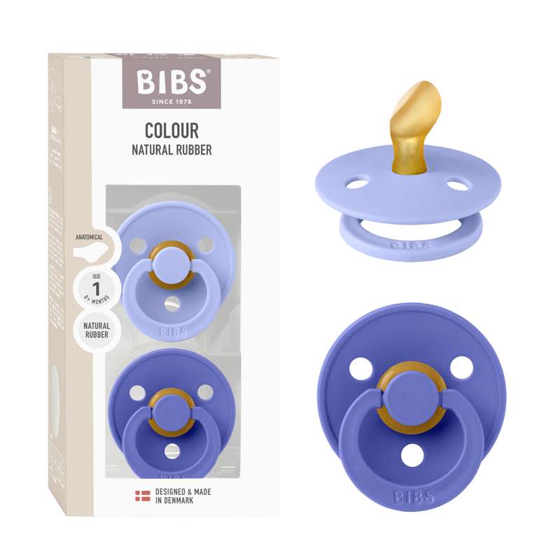 BIBS Cucitura anatomica Color - confezione da 2 - tg. 1 - gomma naturale - Hush/Grape 