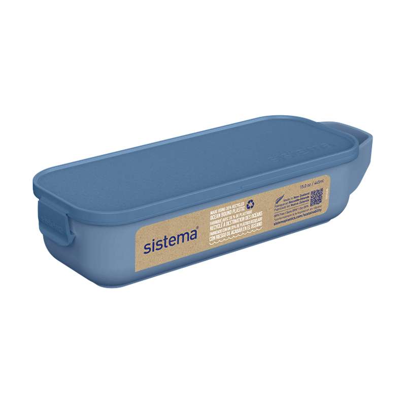 Sistema Ocean Bound Snackboks - Snack og Slide - 430 ml - Fjellblå