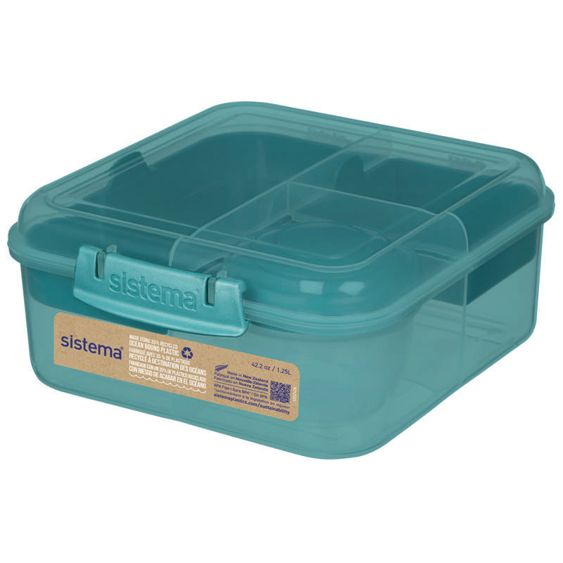 Sistema Obědový box Ocean Bound - Bento Cube - 1,25L - Teal Stone 