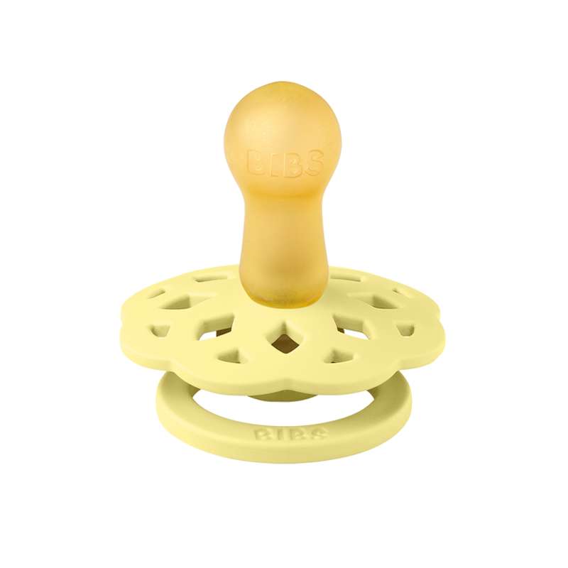 BIBS Round Boheme Pacifier - Size 2 - Natural Rubber - Sunshine