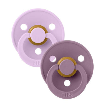 Bibs Anatomisk Colour Smokk - 2-Pak - str. 2 - naturgummi - Violett Himmel/Mauve 