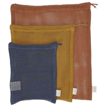 HAPS Nordic Mesh Bags Aufbewahrungstaschen - 3er-Pack - Herbstmischung 