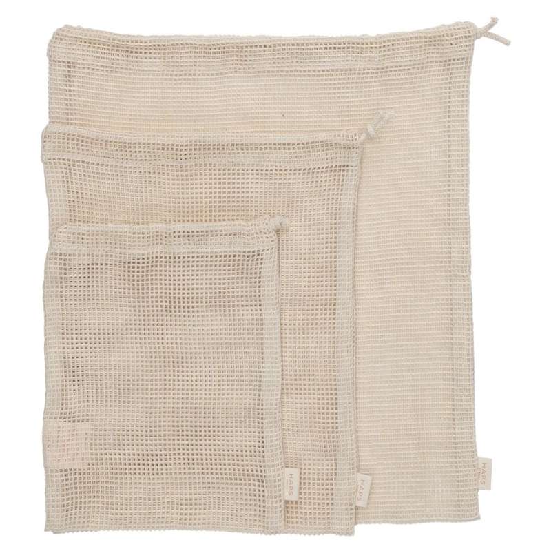 HAPS Nordic Mesh Bags Shranjevalne vrečke - 3-Pak - Narava 