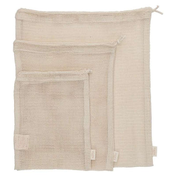 HAPS Nordic Mesh Bags Opbergzakken - 3-Pack - Natuur