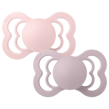 BIBS Symmetrical Supreme Pacifier - 2-Pack - Size 2 - Silicone - Blossom/Dusky Lilac