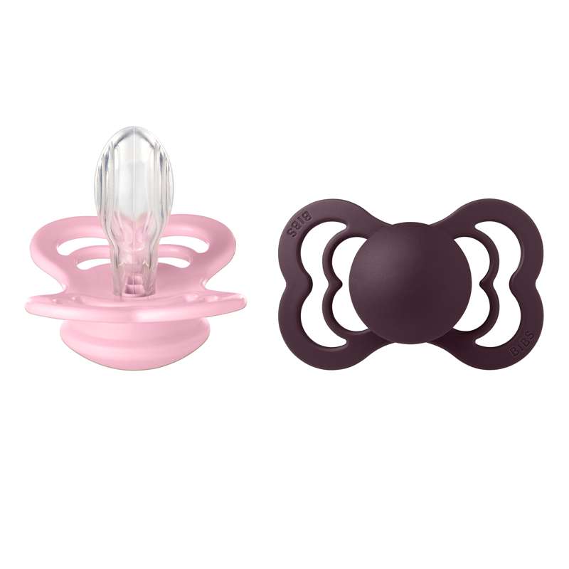 BIBS Symetrická dudlík Supreme - 2balení - vel. 2 - Silikon - Baby Pink/Plum 