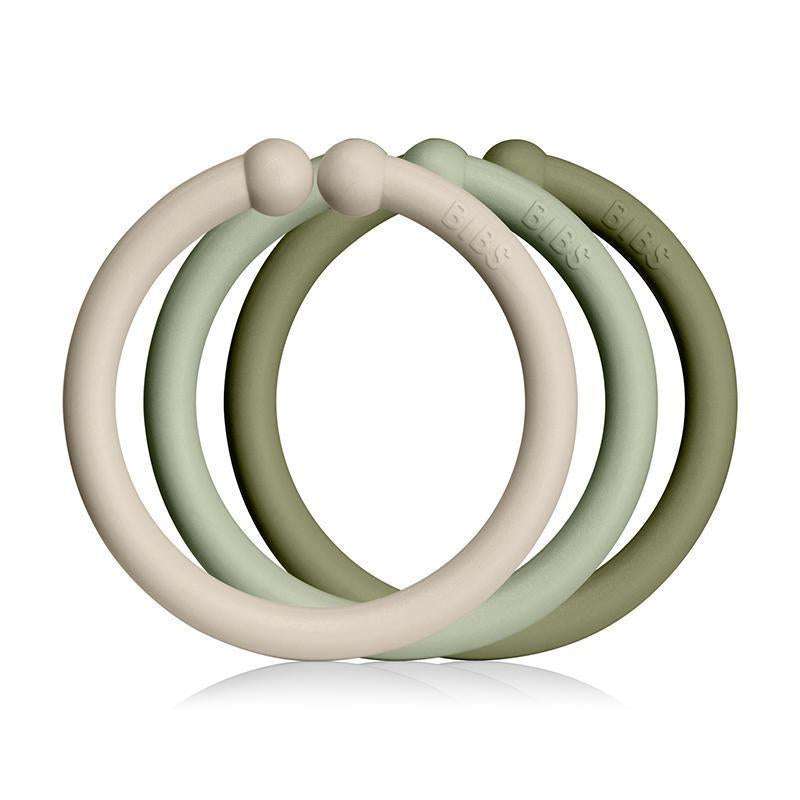 BIBS Loops - Anneaux de suspension - Pack de 12 - Vanille/Sauge/Olive