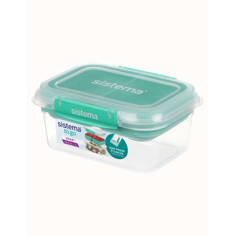 Sistema Rectangle Stax To Go - 1L - Minty Teal