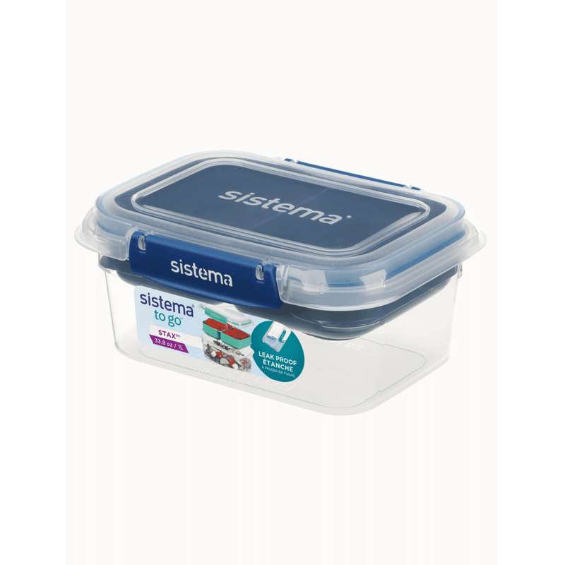 Sistema Rectangle Stax To Go - 1L - Ocean Blue