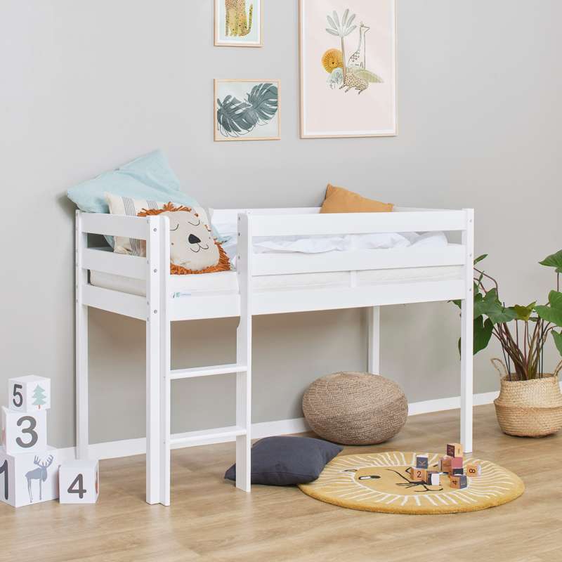 Hoppekids ECO Comfort - Lit mi-hauteur (Plusieurs tailles) - Blanc