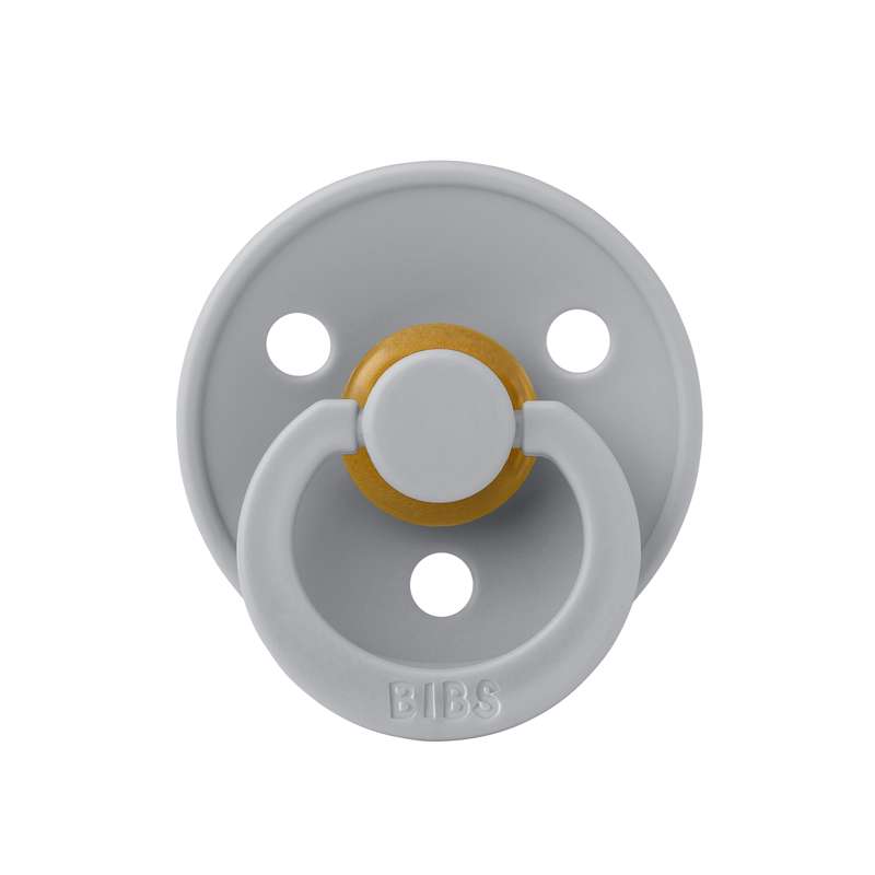 Chupete Bibs Redondo Colour - 2-Pack - t. 3 - caucho natural - Nube/Negro 