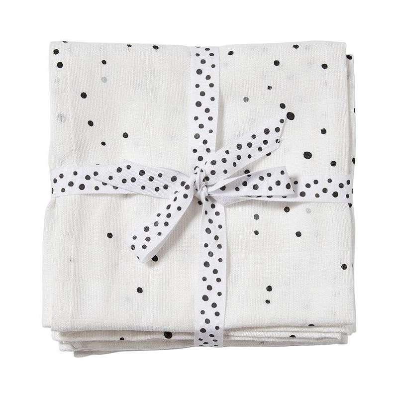 Fait par Deer Bavoirs en tissu en paquet de 2 - Dreamy Dots - Blanc