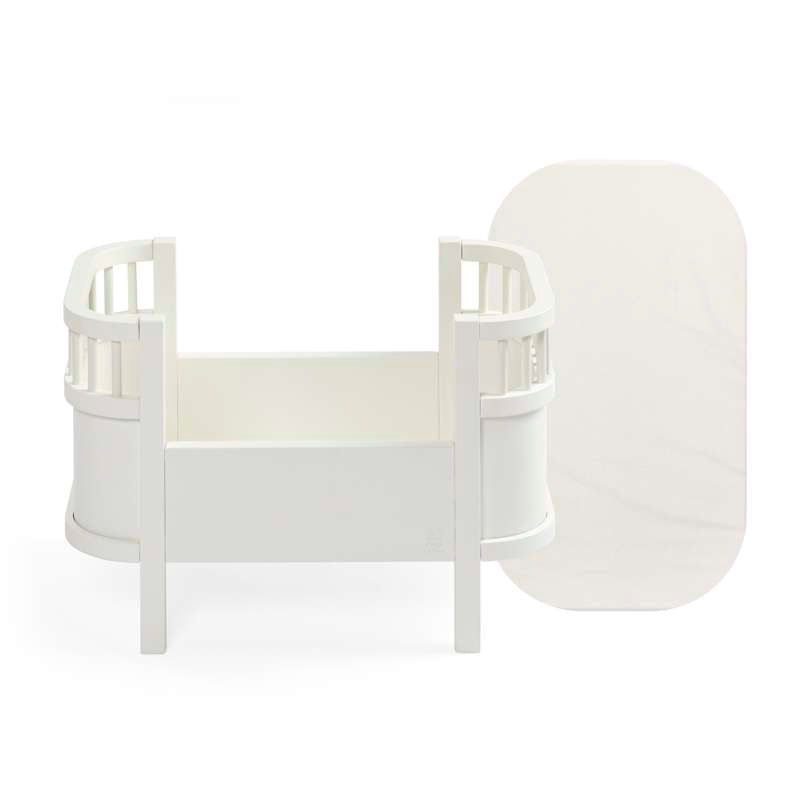 Sebra Doll Bed + Mattress - Classic White