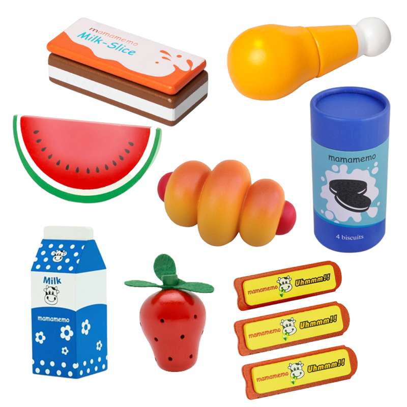 MaMaMeMo Paket mit Spielzeugessen - 8 Stück (gemischt)