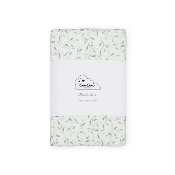 <tc>Cam Cam copenhagen</tc> Fitted Sheet - 70x140 cm. - GOTS - Green Leaves