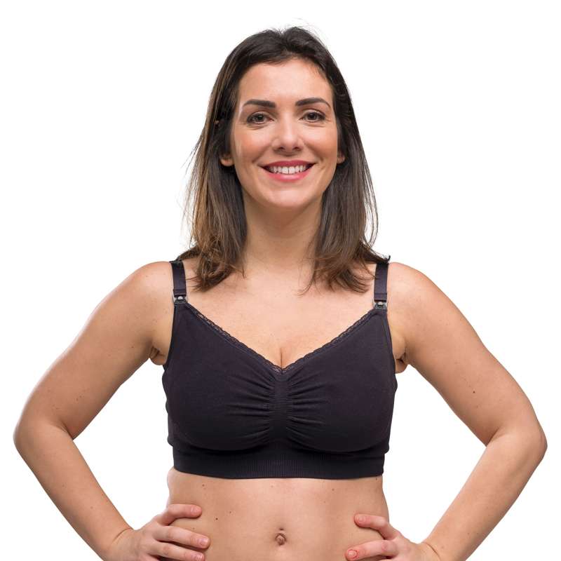 Carriwell Nouvelle Maman - Soutien-gorge d'allaitement biologique sans couture (Noir)