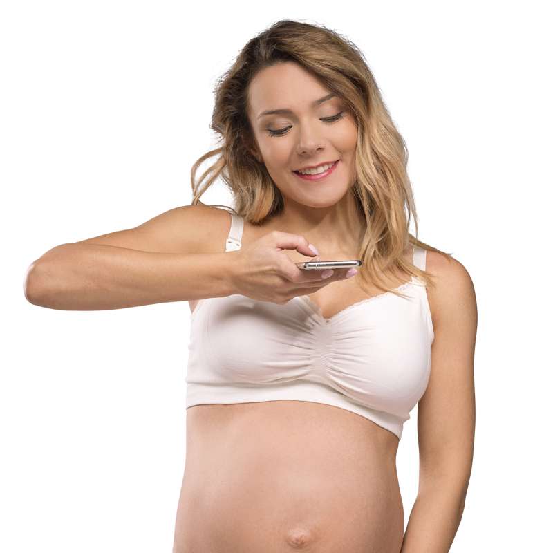 Carriwell Nouvelle Maman - Soutien-gorge d'allaitement biologique sans couture (Blanc)