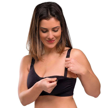 Carriwell New Mum Nursing Bra Seamless with Inserts - black 