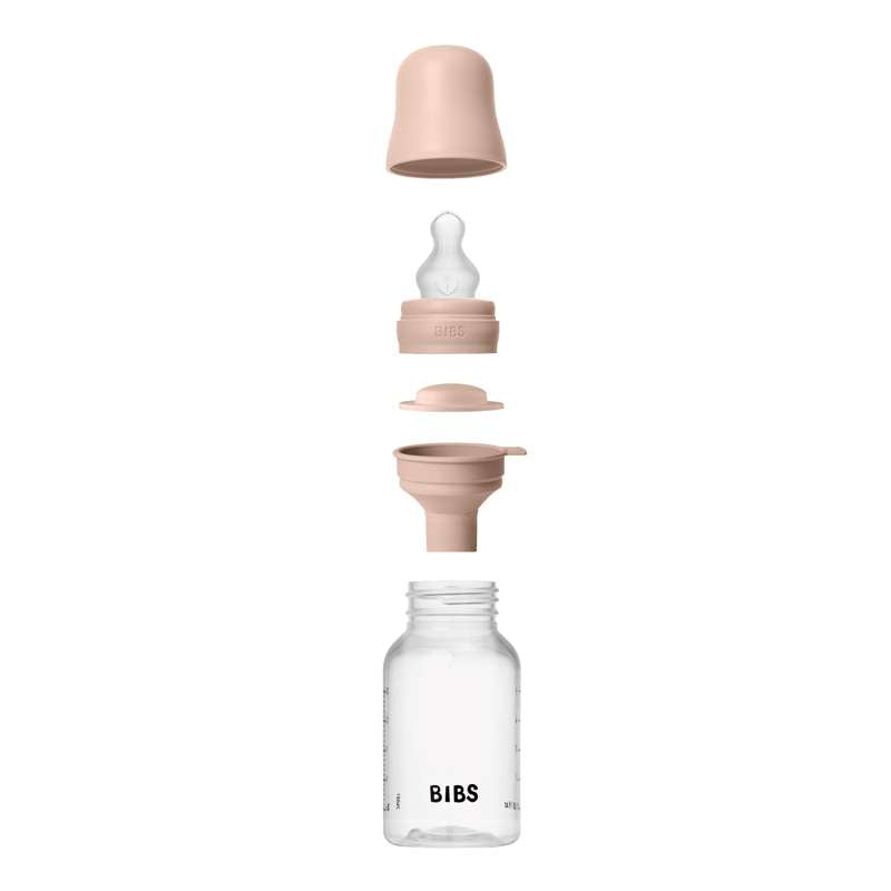 BIBS Bottle - Babyflaschenset - Plastik - Silikon/Slow Flow/Rund - 150 ml. - Blush
