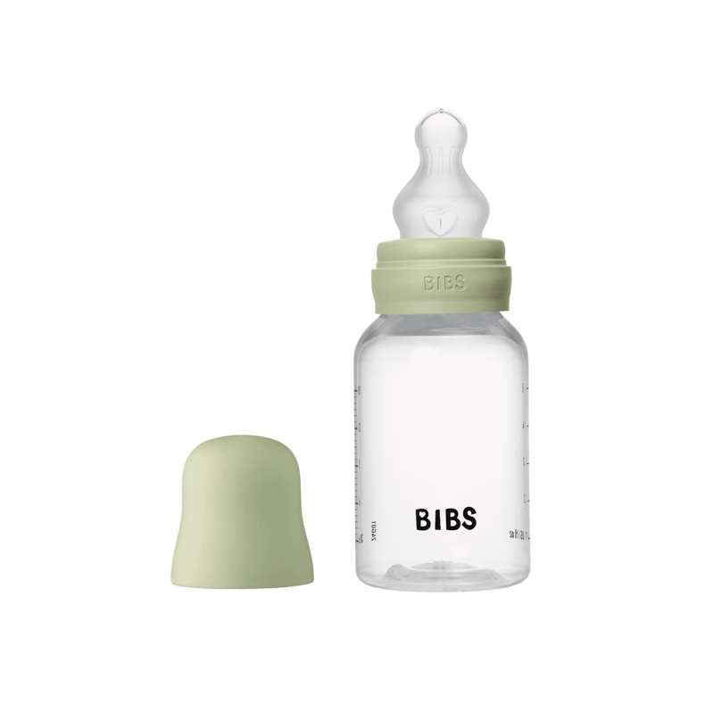 BIBS Bottle - Sutteflaskesæt - Plastik - Silikone/Slow Flow/Rund - 150 ml. - Sage