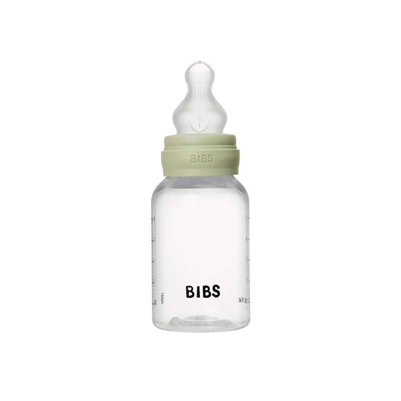 BIBS Bottle - Babyflaschenset - Plastik - Silikon/Slow Flow/Rund - 150 ml. - Sage