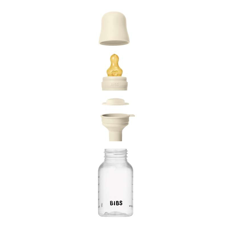 BIBS Bottle - Set de biberoane - Plastic - Latex/Debit lent/Rotund - 150 ml. - Ivory