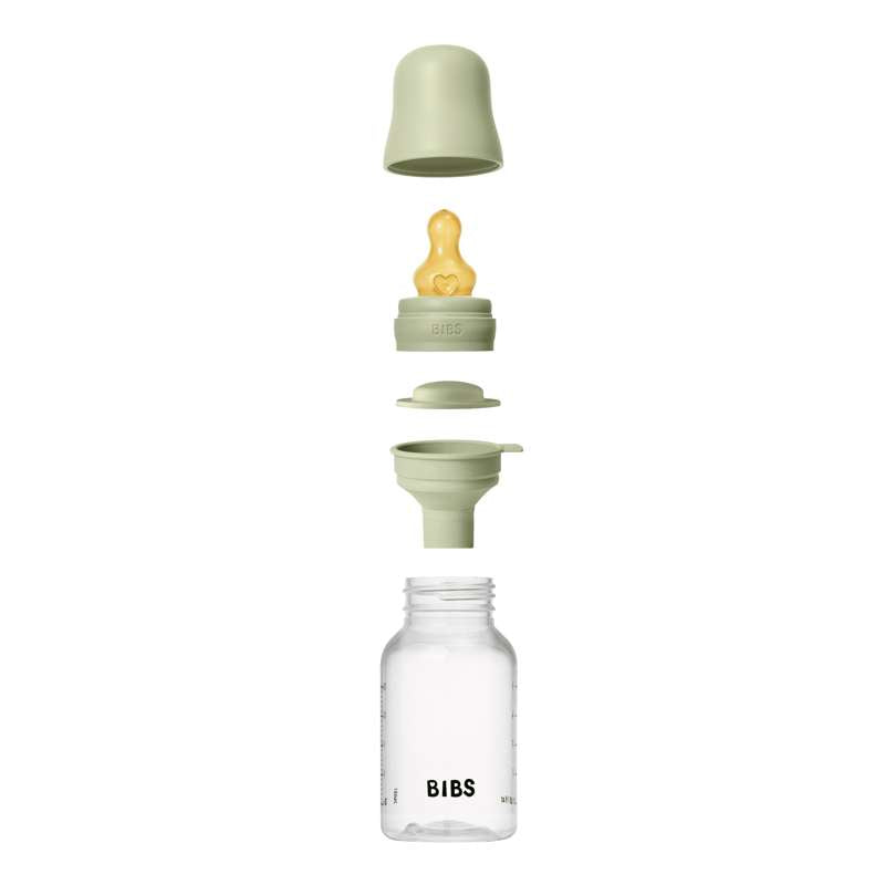 BIBS Biberon - Set di biberon - Plastica - gomma naturale/Flusso lento/Tondo - 150ml - Salvia 