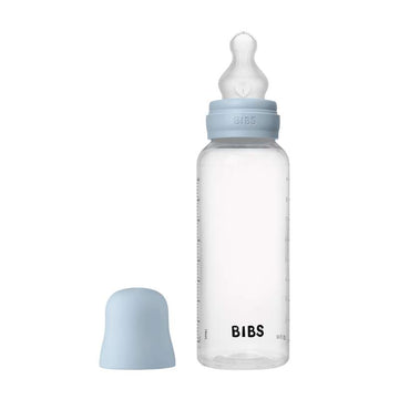BIBS Bottle - Conjunto de Biberões - Plástico - Silicone/Fluxo Médio/Redonda - 270 ml. - Azul Bebé