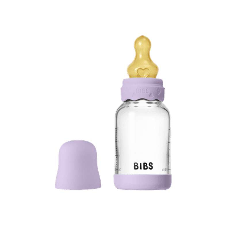 BIBS Bottle - Sutteflaskesæt - Glas - Boheme - Latex/Slow Flow/Rund - 120 ml. - Violet Sky