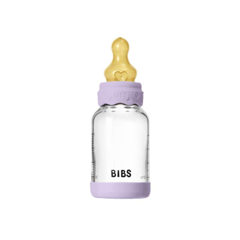 BIBS Bottle - Sutteflaskesæt - Glas - Boheme - Latex/Slow Flow/Rund - 120 ml. - Violet Sky