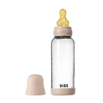 BIBS Bottle - Sutteflaskesæt - Glas - Latex/Medium Flow/Rund - 240 ml. - Blush