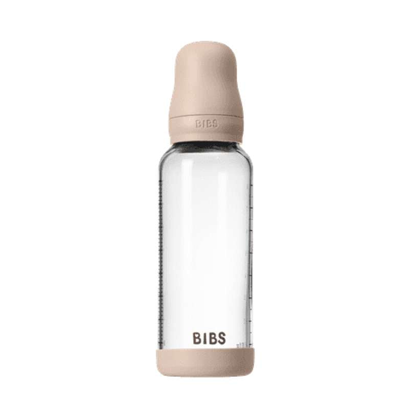 BIBS Bottle - Sutteflaskesæt - Glas - Latex/Medium Flow/Rund - 240 ml. - Blush
