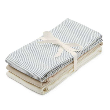 <tc>Cam Cam copenhagen</tc> Burp Cloth - 3-Pack - GOTS - Mix Classic Stripes Blue/Praline/Cream White