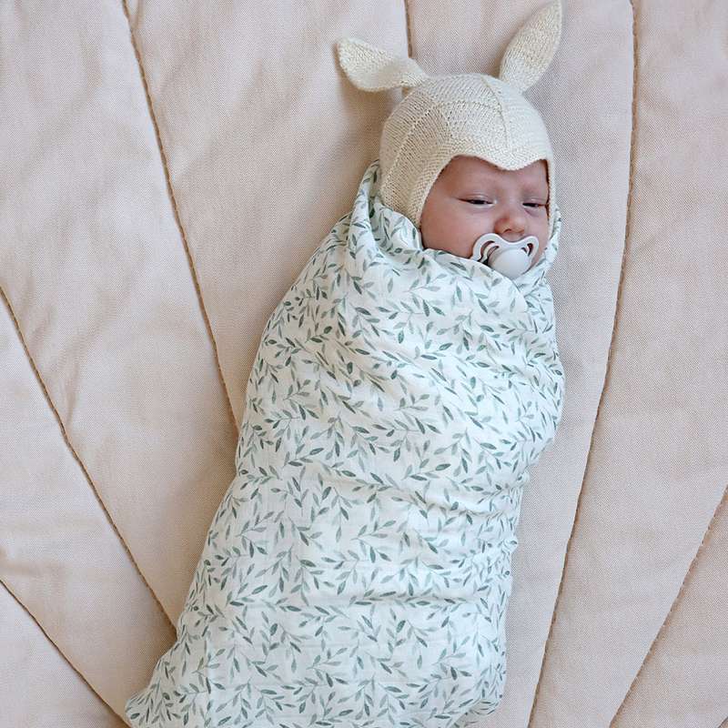 <tc>Cam Cam copenhagen</tc> Swaddle - GOTS - Green Leaves