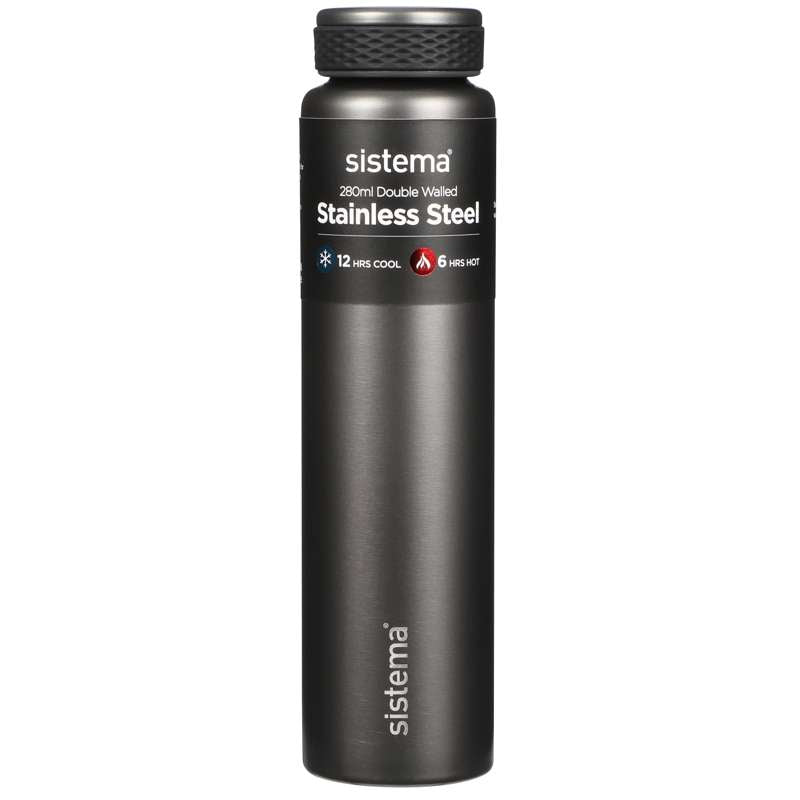 Thermos Flask System - Stainless Steel - 280ml - Dark Grey