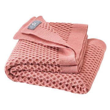 Disana Honeycomb Babytæppe - Merinould - 80x100 cm. - Soft Pink