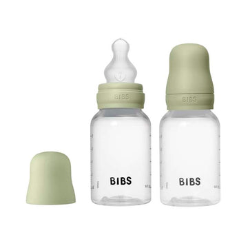 BIBS Biberon - set de biberons - plastique - lot de 2 - silicone/débit lent/rond - 150 ml - sauge 