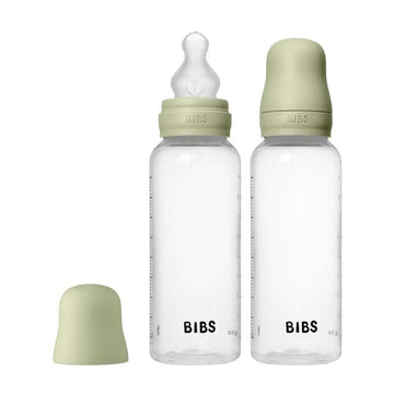 BIBS Bottle - Bottle feeding set - Plastic - 2-pack - Silicone/Medium Flow/Round - 270ml - Sage 