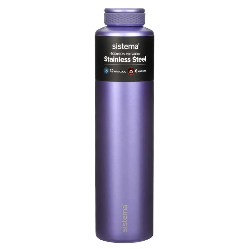 Sistema Garrafa térmica - Aço inoxidável - 600ml - Roxo 